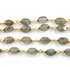 Labradorite Oval Wire Wrapped Rosary Chain in Yellow Gold, 10x5 mm, (RS-LAB-118)