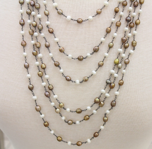 Pearl Chain Rondell Wire Wrapped Chain,(RS-PRL-127) - Beadspoint