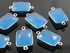 Apatite Blue Chalcedony Faceted Chicklet Bezel Connector, (SSBZC2028)