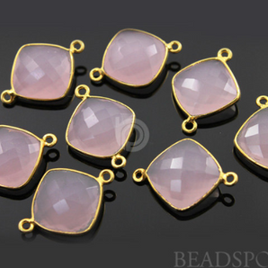 Rose Quartz Bezel Cushion Shape Bezel,  (BZC7510) - Beadspoint