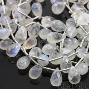 Rainbow Moonstone Faceted Tear Drops, (MNS5x7TEAR) - Beadspoint