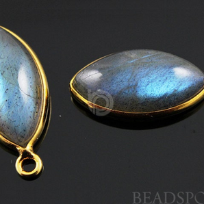 Labradorite Faceted Marquise Bezel, (LABP015) - Beadspoint