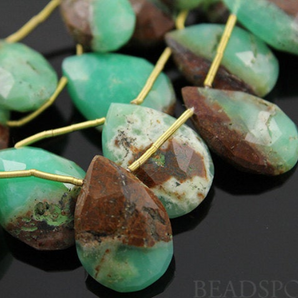 Bio Chrysoprase  Faceted Pear Drops,(CHRY10x15PEAR(bio)) - Beadspoint