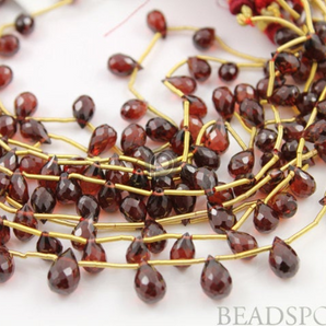 African Garnet Faceted Tear Drops,(GAR5x8Tear) - Beadspoint