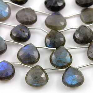 Labradorite faceted heart  drop, (LAB/HRT/10-11) - Beadspoint