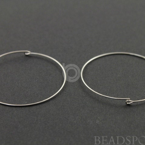 Sterling Silver 39mm Infinity Hoop Finding, (SS/748/112) - Beadspoint