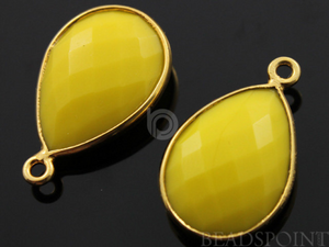 Yellow Turquoise Faceted Baby Pears Bezel, (BZC7561) - Beadspoint