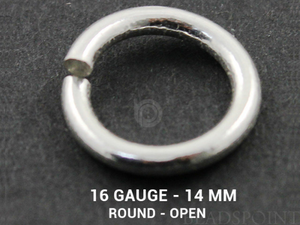 Sterling Silver 16 GA Jump Ring ,(SS/JR16/14O) - Beadspoint
