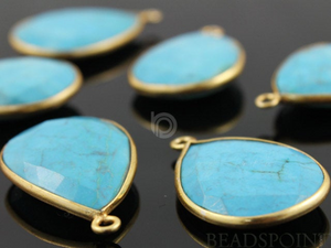 Turquoise Faceted Pear Shape Bezel, (BZC7100) - Beadspoint