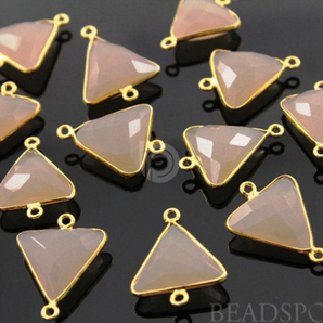 Sand Chalcedony Faceted Triangle Connector, (BZC7585) - Beadspoint