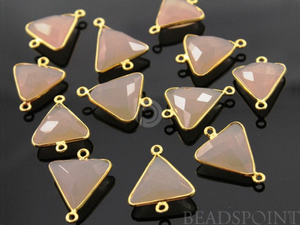 Sand Chalcedony Faceted Triangle Connector, (BZC7585) - Beadspoint