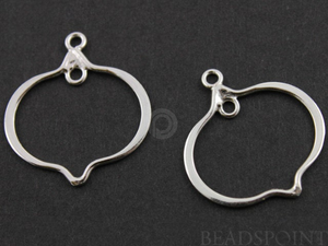 Sterling Silver Onion Shape Hoop Earring, 1 Pair (SS/745) - Beadspoint