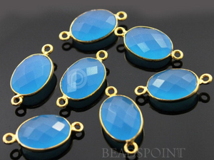 Apatite Blue Chalcedony Faceted Pear Bezel, (BZC7361-LG) - Beadspoint