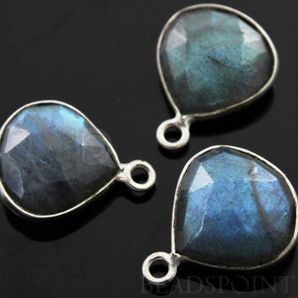 Labradorite Faceted Heart Bezel, (SSBZC7001) - Beadspoint