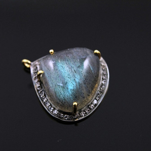 Labradorite With White Sapphire (LABWTZ-A207) - Beadspoint