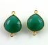 Green Onyx Faceted Heart Connector, (BZC9015/GNX)