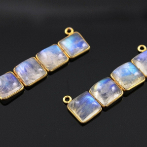 Rainbow Moonstone Row Pendant, (BZC-2052) - Beadspoint