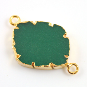 Green Onyx Electroplated Free form Connector, (GNX/JAG/CNT/01) - Beadspoint