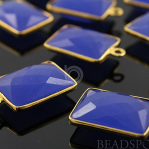 Blue Chalcedony Faceted Chicklet Bezel, (BZC7480) - Beadspoint