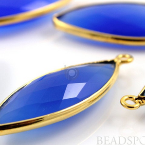 Blue Chalcedony Faceted Marquise Shape Bezel, (BZC7202) - Beadspoint