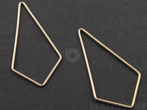 Gold Filled Diamond Shape Plain Chandelier,(GF/747/18x34) - Beadspoint
