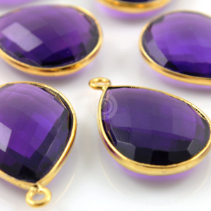 Natural Amethyst Faceted Pear Bezel, (BZC7425) - Beadspoint