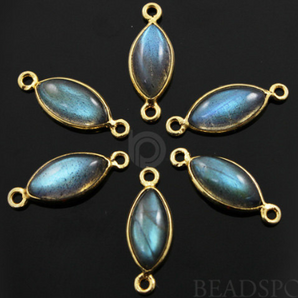 Labradorite Marquise Bezel Connector, (LABMARQ01-A) - Beadspoint