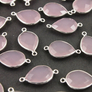 Rose Quartz Baby Pear Bezel, Sterling Silver, 14x18mm (BZCT7503) - Beadspoint