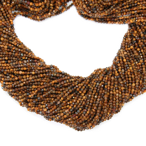 Yellow Tiger Eye Micro Faceted Rondelle Beads, (TEYE-2.5FRNDL) - Beadspoint