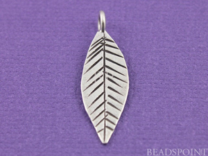 Hill Tribe Karen Silver Flat Leaf Charm,  (HT 40007 (87)) - Beadspoint