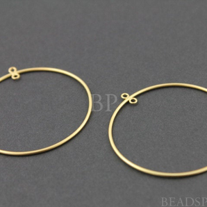 Gold Vermeil Over Sterling Silver Round Circle Hoop, 1 Pair  (VM/720/37) - Beadspoint