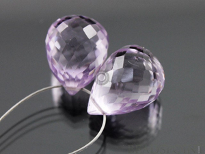 Pink Amethyst Micro Faceted Tear Drops, (PAM15x11PR) - Beadspoint