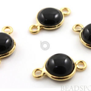 Black Onyx Cabochon Round Bezel, (BXR001-A) - Beadspoint