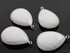 White Onyx Faceted Pear Bezel, (SSBZ7091)