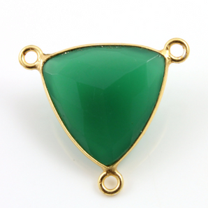 Green Onyx Faceted Triangle Bezel,--BZC-9083-GNX - Beadspoint