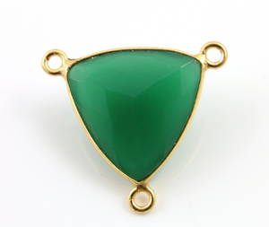 Green Onyx Faceted Triangle Bezel,--BZC-9083-GNX - Beadspoint