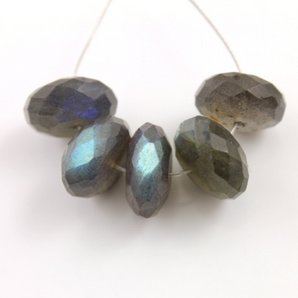 Labradorite Large Faceted Roundels,  (LAB/11mm/RND) - Beadspoint