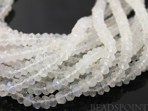Rainbow Moonstone Micro Faceted Roundels, (MNS4FRNDL) - Beadspoint