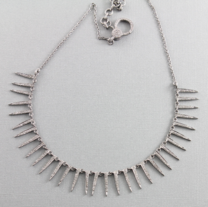 Pave Diamond Spike Choker Necklace w/ Clasp, (DCH-039) - Beadspoint