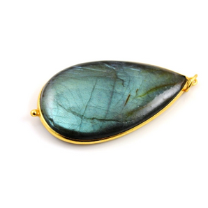 Labradorite Faceted Large Pear Bezel, (LABPRT03-B) - Beadspoint