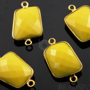 Yellow Turquoise Calcedony Faceted Bezel, (BZC7387-A) - Beadspoint