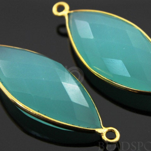 Sea Green Chalcedony Faceted Marquise Shape Bezel (BZC7194) - Beadspoint