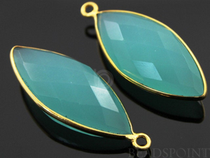 Sea Green Chalcedony Faceted Marquise Shape Bezel (BZC7194) - Beadspoint