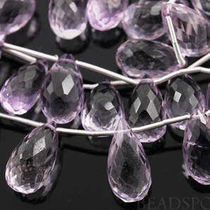 Pink Amethyst Faceted Tear Drops,  (2PAM9x15FTEAR) - Beadspoint