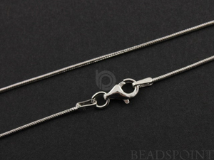 Sterling Silver Antique Rhodium Finished Snake Chain, (SNK025RH-16) - Beadspoint