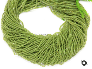 Peridot Micro Faceted Rondelle Beads, (PRDT-2.5FRNDL) - Beadspoint