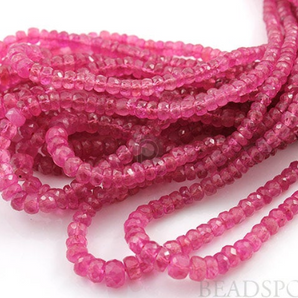 Ruby  Faceted Rondelles , (RBY3.5-5frndl) - Beadspoint