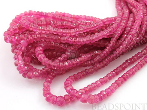 Ruby  Faceted Rondelles , (RBY3.5-5frndl) - Beadspoint