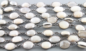 Mystic Moonstone Faceted Oval Chain,(BC-MNS-18) - Beadspoint