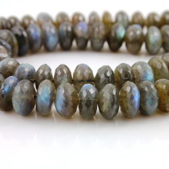 Labradorite Faceted Rondelles Beads, (LAB/RDL/13-14) - Beadspoint
